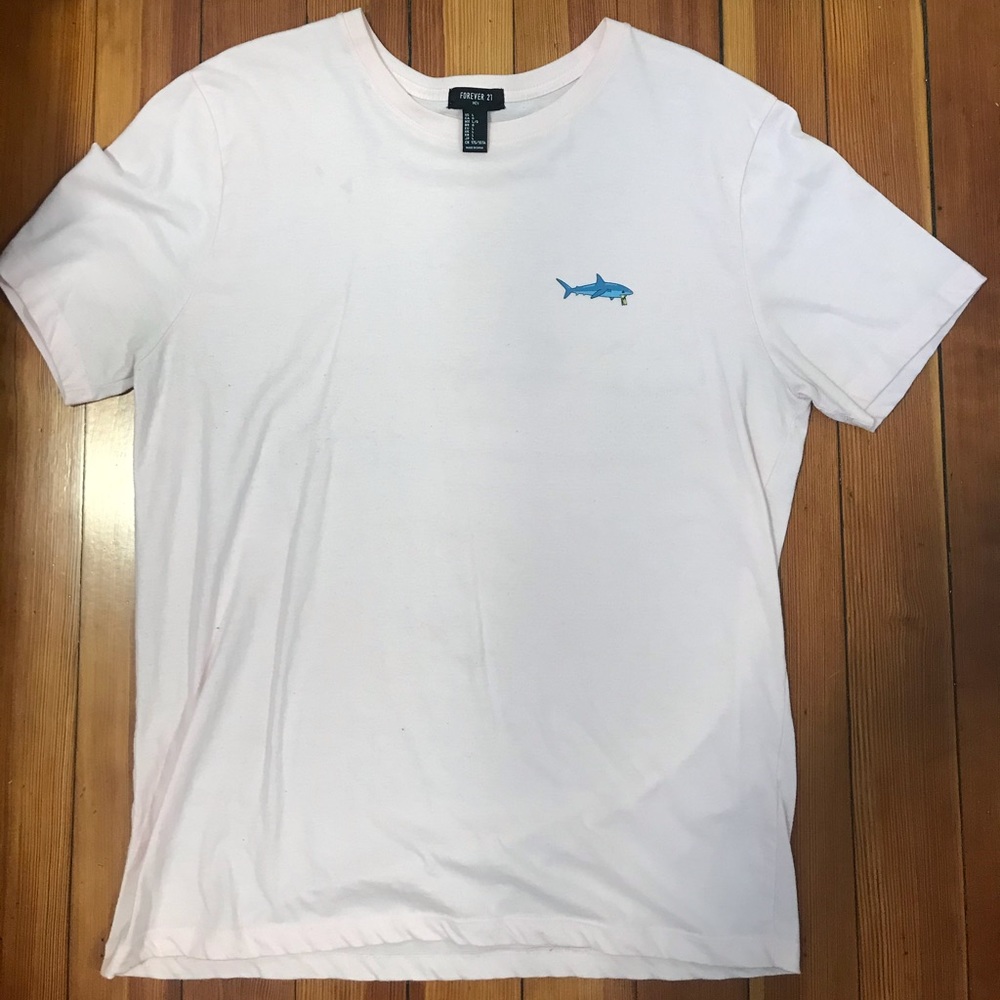 Forever21 pale pink shark t-shirt size large